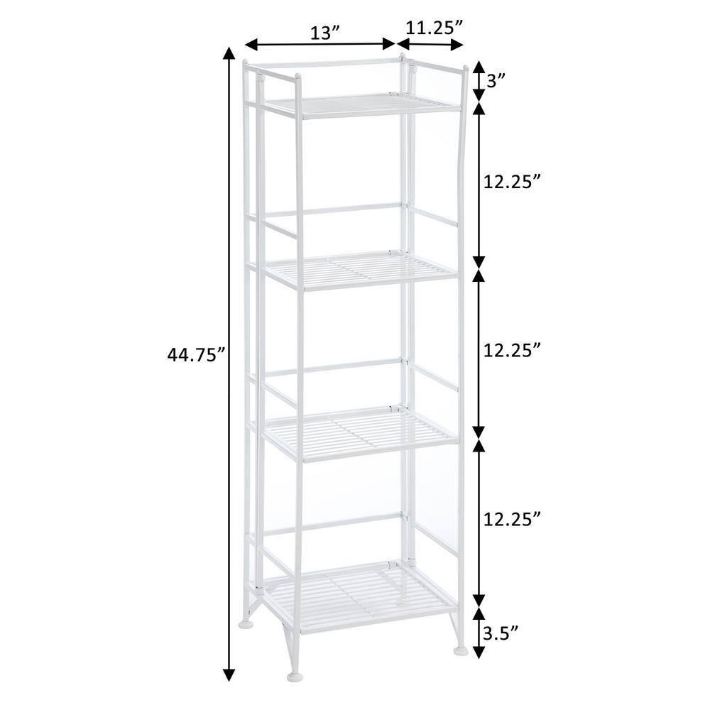 Convenience Concepts Designs2Go Metal Folding 4 Shelf Bookcase, White