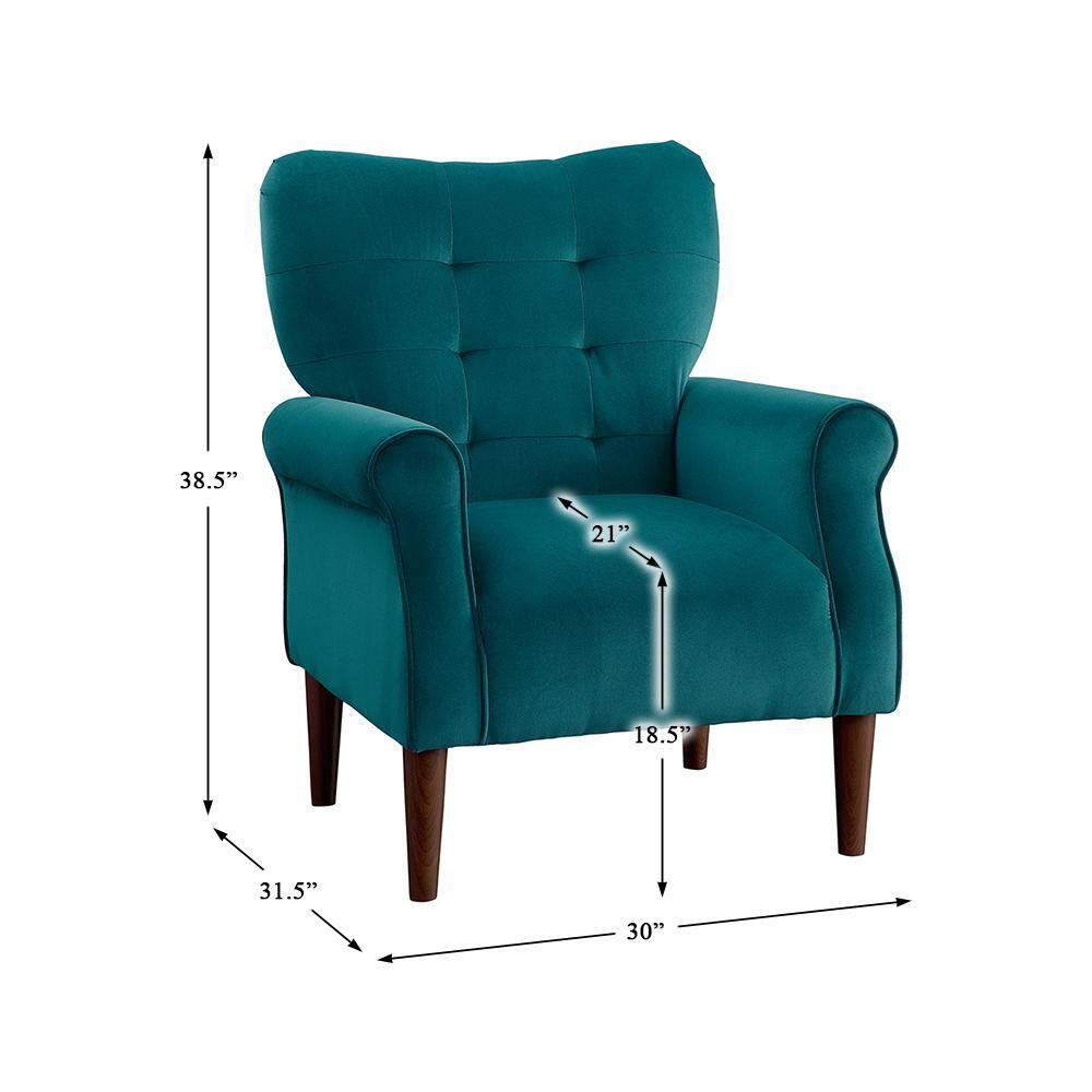 Lexicon Kyrie Velvet Accent Chair in Teal