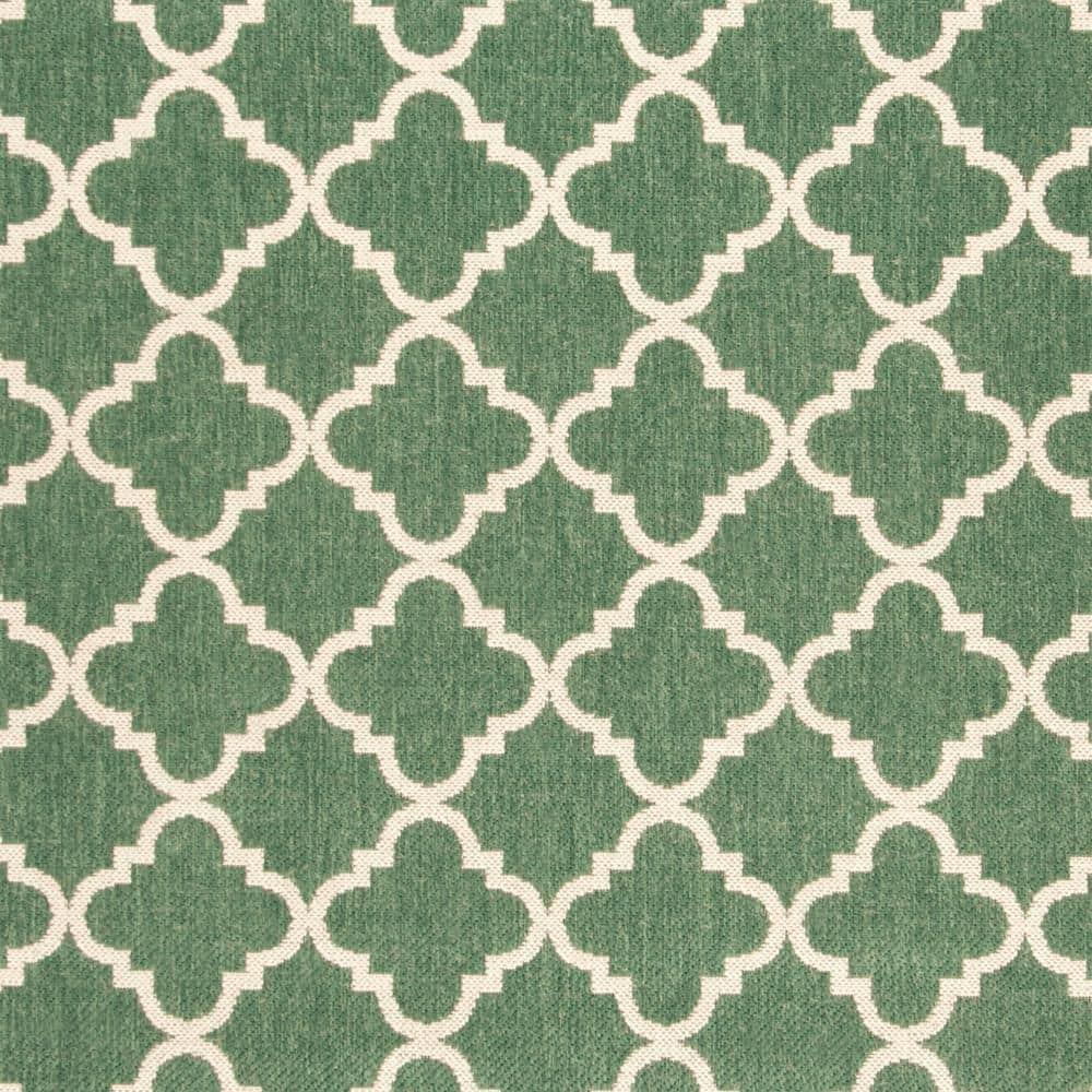 SAFAVIEH Beach House Nima Trellis Indoor/Outdoor Area Rug Green/Cream, 6'7" x 6'7" Square