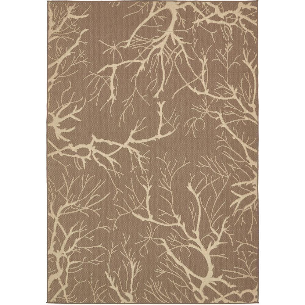 Unique Loom Outdoor Botanical Collection Area Rug - Branch (7' 1" x 10' Rectangle Brown/Beige)