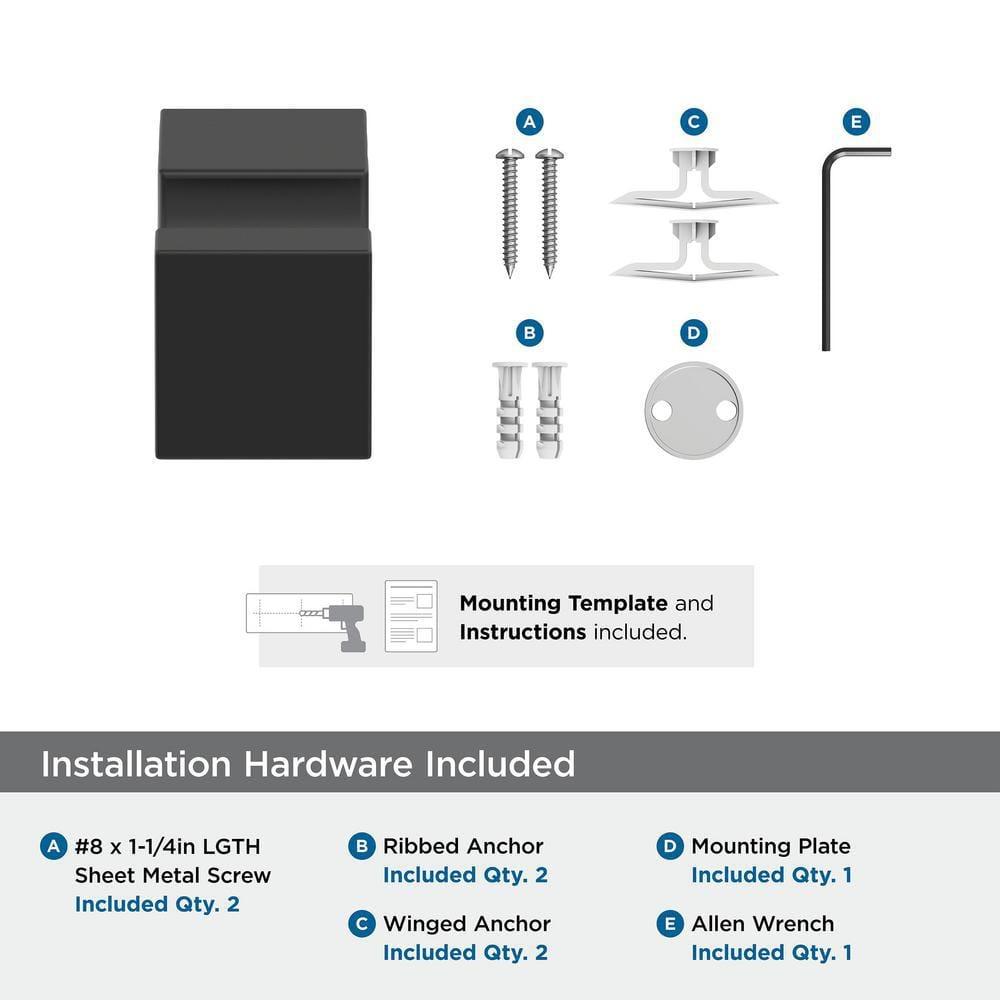 Amerock Monument Matte Black Single Prong Robe Hook