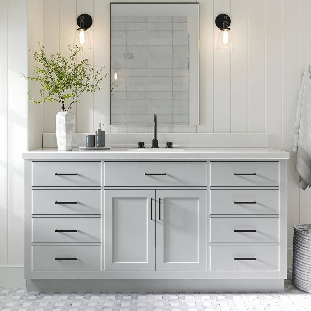 Ariel T066s-Bc Hepburn 66" Single Free Standing Vanity Cabinet Only - Grey