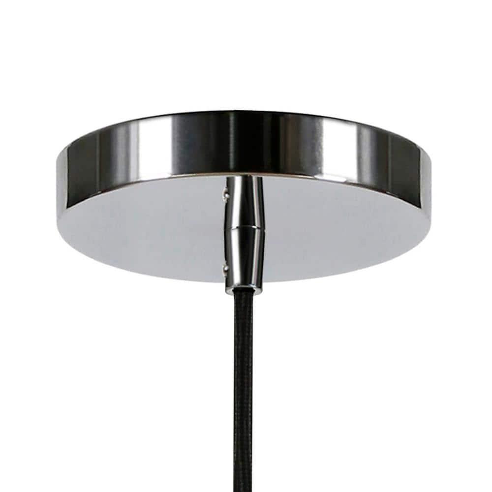 Evelyn&Zoe 8" Poppy Red/Polished Nickel Metal Pendant