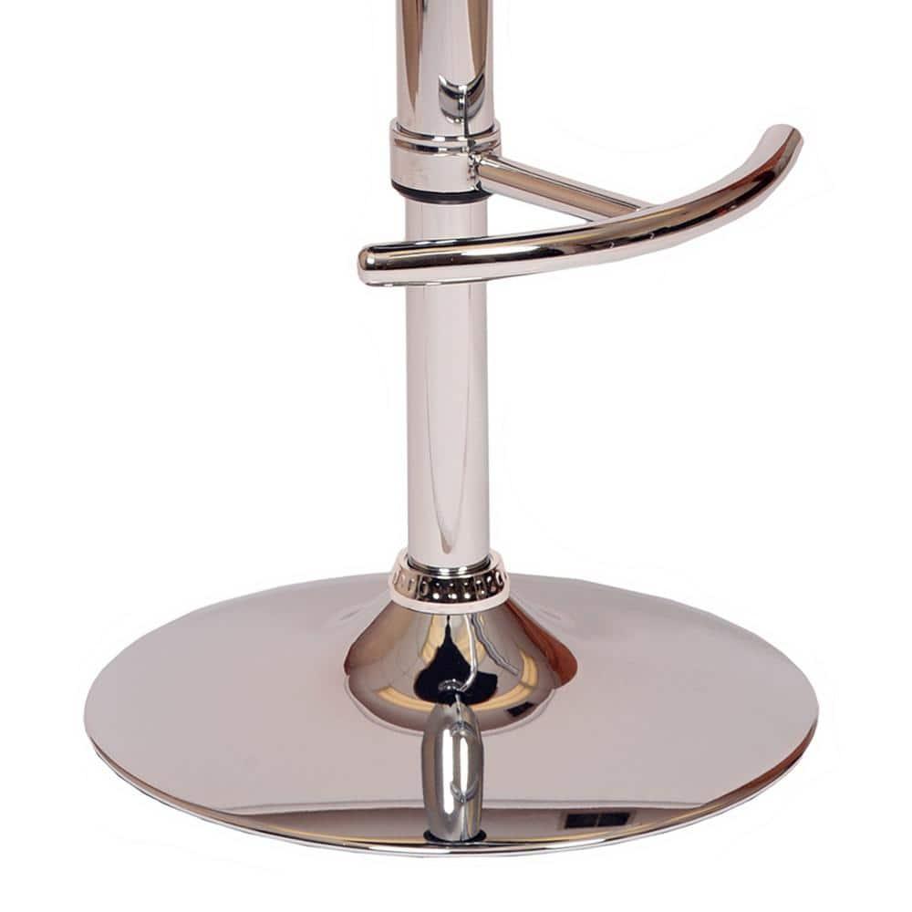 Malibu Adjustable Black Faux Leather and Walnut Swivel Bar Stool