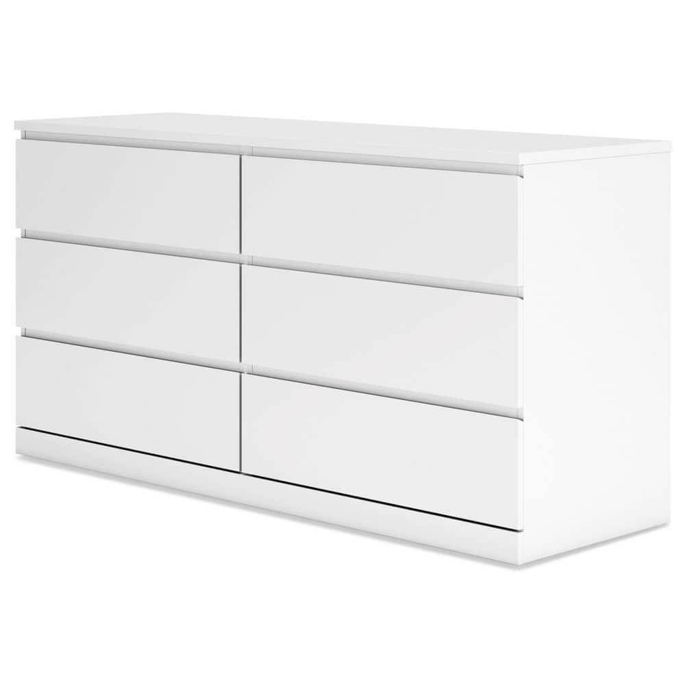 Signature Design by Ashley Onita Modern 6 Drawer Dresser, White