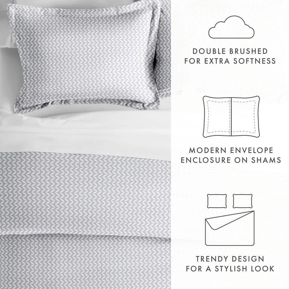 Simply Soft™ Puffed Chevron Pattern Duvet Cover Set