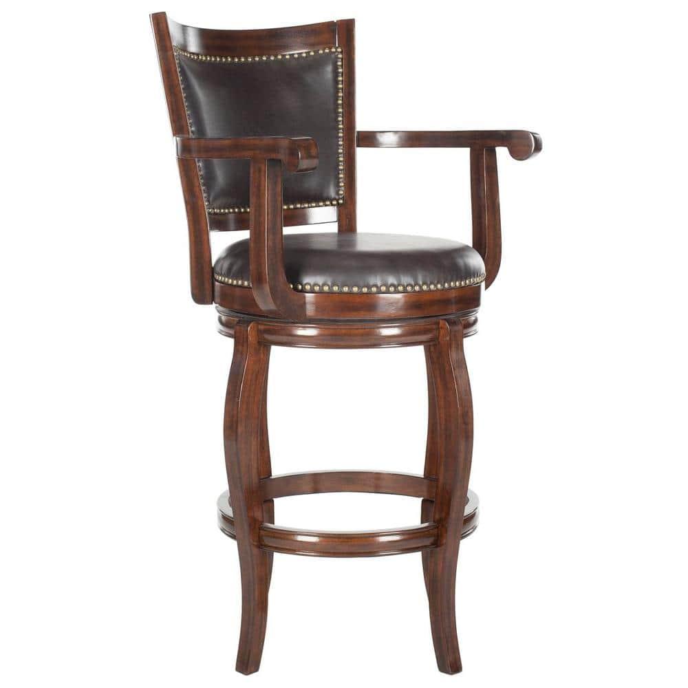 Gitano Swivel Bar Stool - FOX7009 - Espresso/Brown - Safavieh Couture