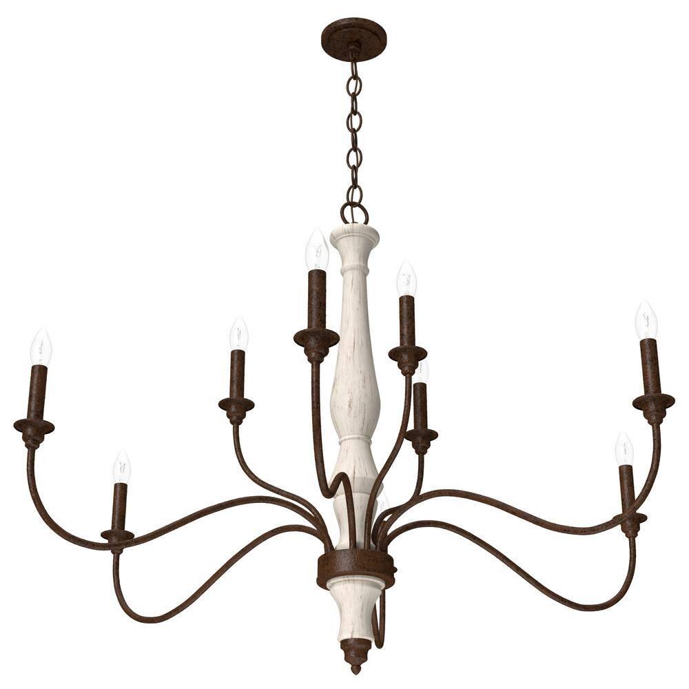 Hunter Fan Teren 9 - Light Candle Style Tiered Chandelier