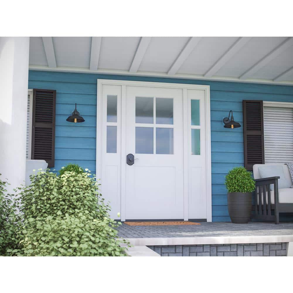 Barnes 10 in. Black Outdoor Hardwired Lantern Sconce