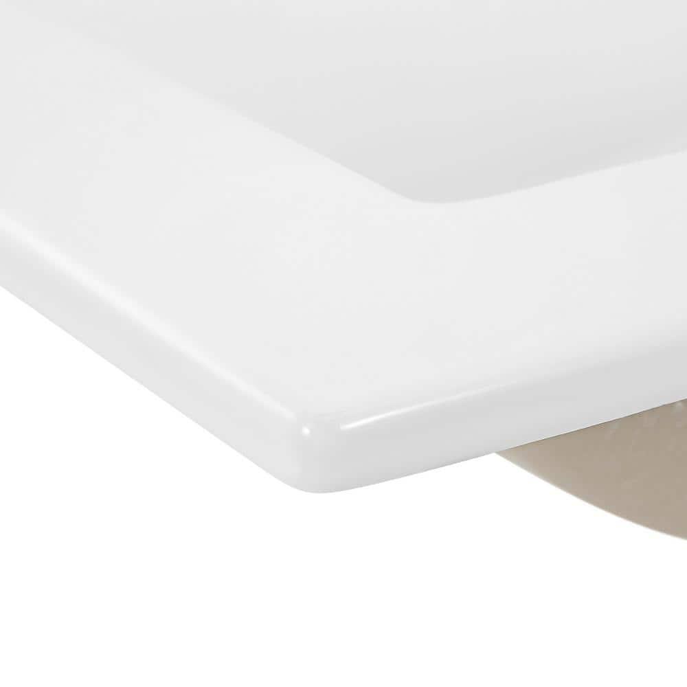 Ancillary 3-Hole 20" Classic Contemporary Rectangular Ceramic Single Sink Basin Vanity Top