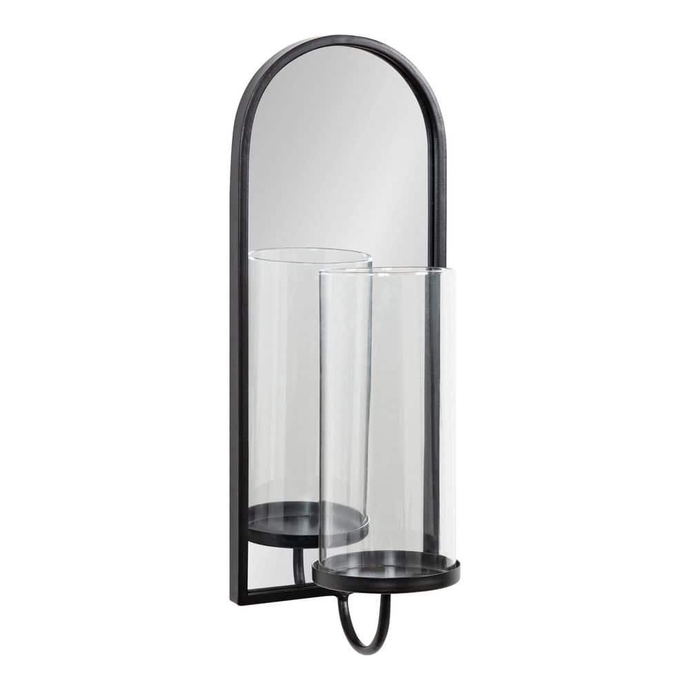 Kate and Laurel Ezerin Arch Metal Wall Sconce, 6x5x16, Black