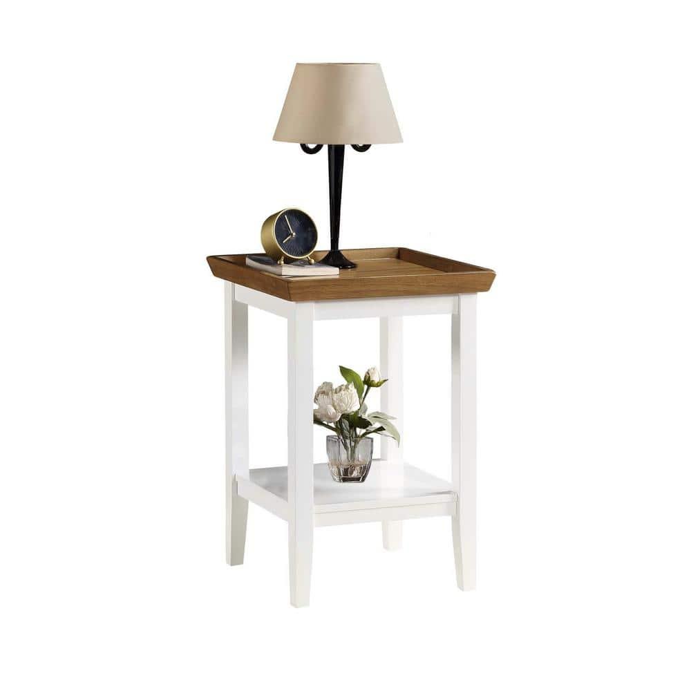 Convenience Concepts Ledgewood End Table, Driftwood / White, 18 in x 18 in x 26 in
