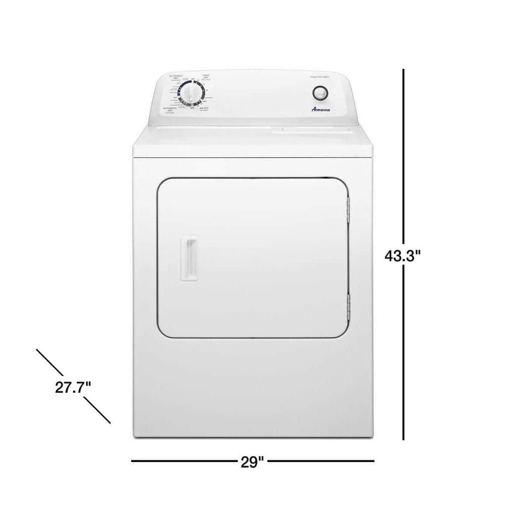 Amana 6.5 cu ft 240 mV White Electric Automatic Dryer