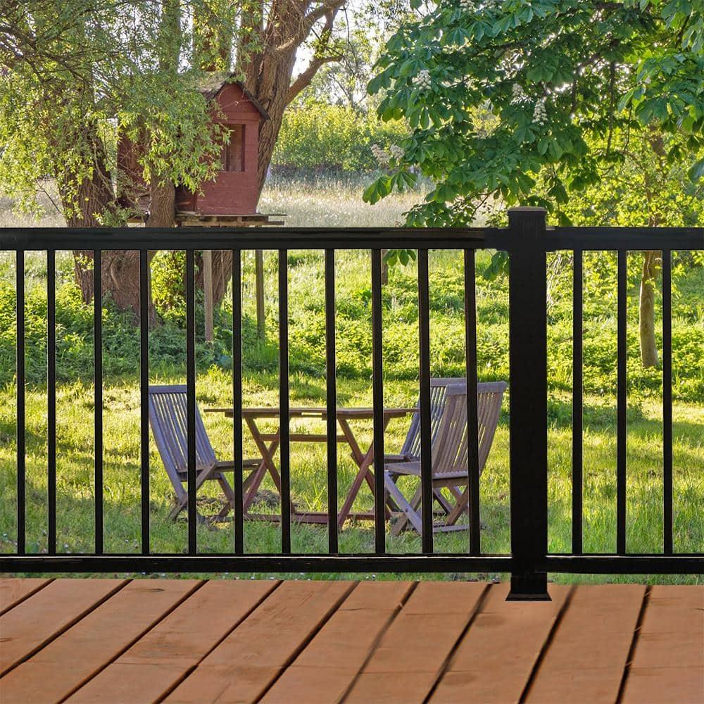 Weatherables Aluminum Railing Post Kit – Aluminum Post Kit for Arlington, Georgetown, and Cornell Railing Kits, Made with Durable Black Textured Powder-Coat Finish (3 in. x 3 in. x 54 in.)