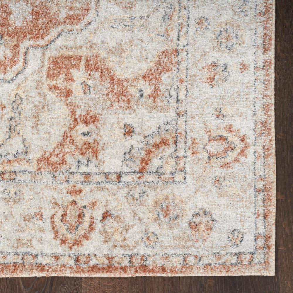 Nourison Astra Machine Washable Vintage Medallion Indoor Rug Gold/Multicolor 6'7" x 9'