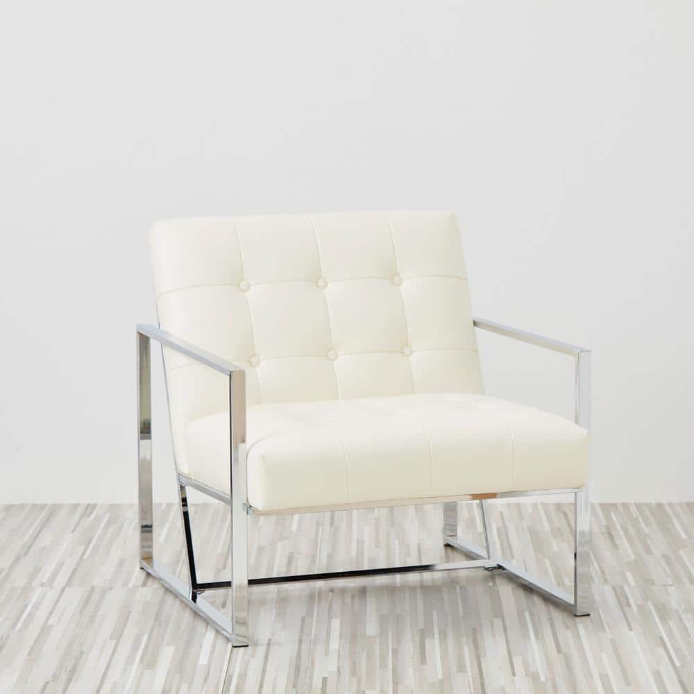 Siebo 30'' Wide Tufted Cream Armchair