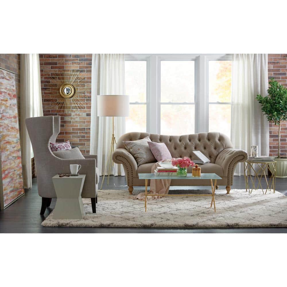 Brogen Coffee Table - Gold/White Glass - Safavieh