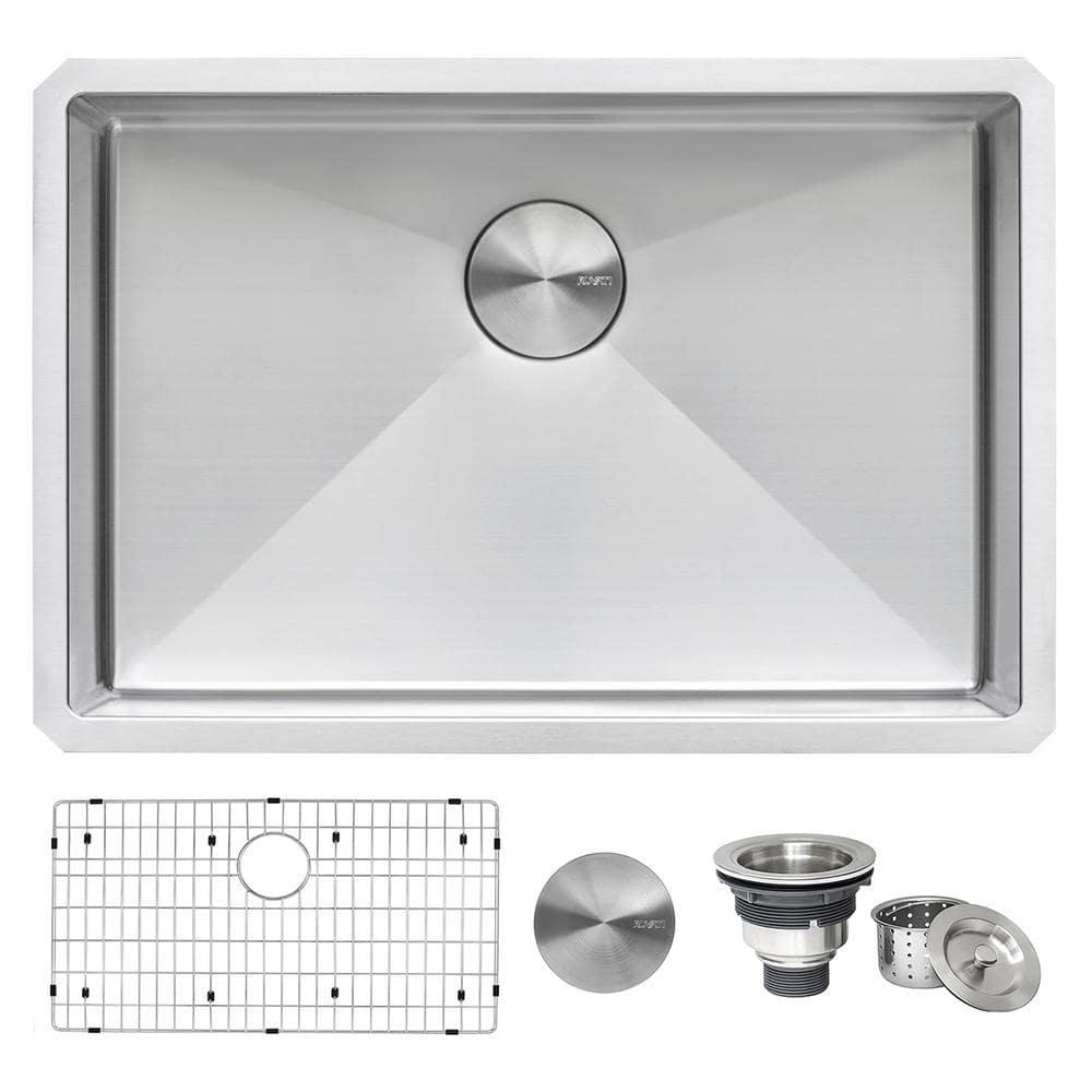 Ruvati RVH7250 Ruvati 28-inch Undermount 16 Gauge Stainless Steel Kitchen Sink Rounded Corners Single Bowl