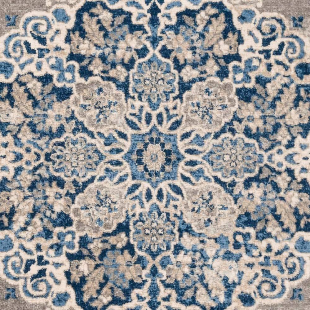 Brentwood BNT867 Power Loomed Indoor Area Rug - Light Grey/Blue - 5'3"x7'6" - Safavieh