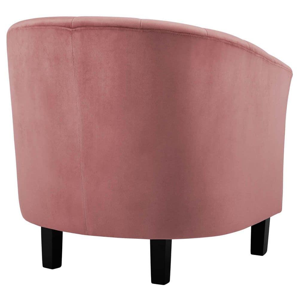 Modway Prospect Channel Tufted Performance Velvet Armchair Dusty Rose