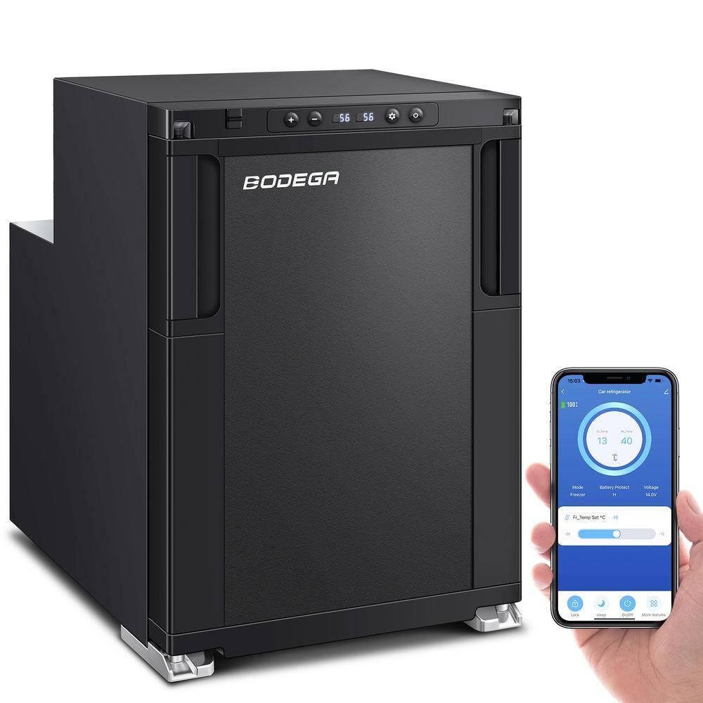 1.6 cu.ft. 45L RV Fridge and Freezer, Car Refrigerator with Lock, (-4℉-46℉) Outdoor Refrigerator in Black