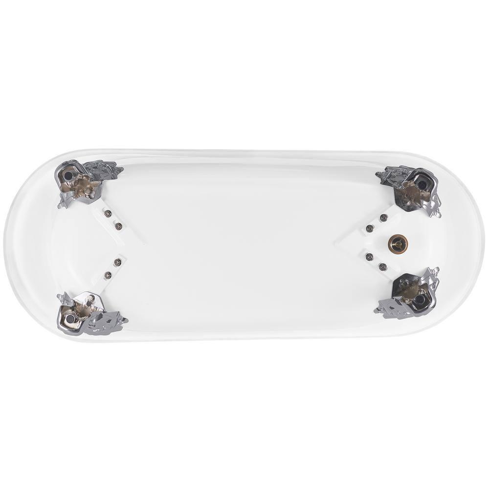 Luxurious Spa Acrylic 69" x 30" Clawfoot Soaking Bathtub