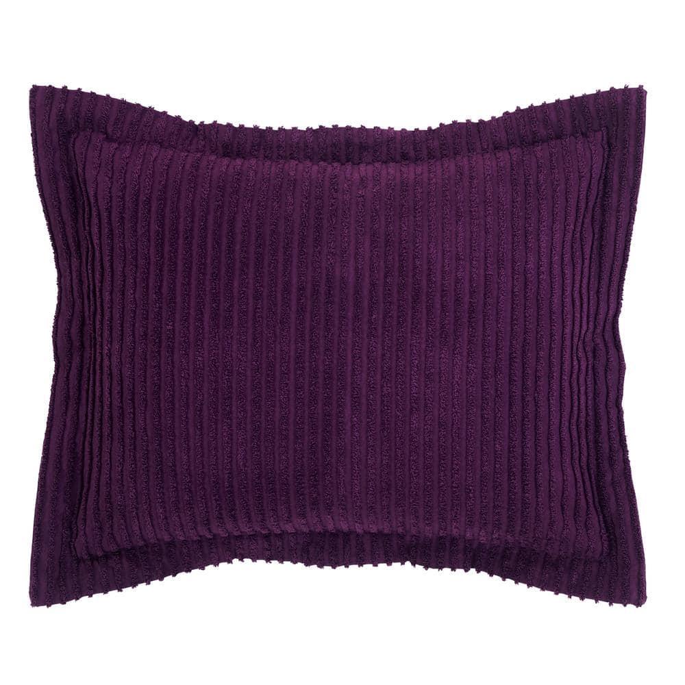 Better Trends Jullian Collection 100% Cotton Tufted Pillow Sham with Stripe Pattern Machine Washable Pillow Cover