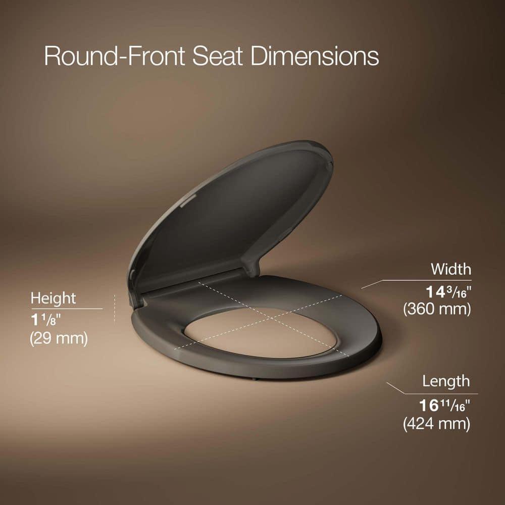 Cachet Round-Front Toilet Seat with Quiet-Close Lid and Seat and Grip-Tight Bumpers