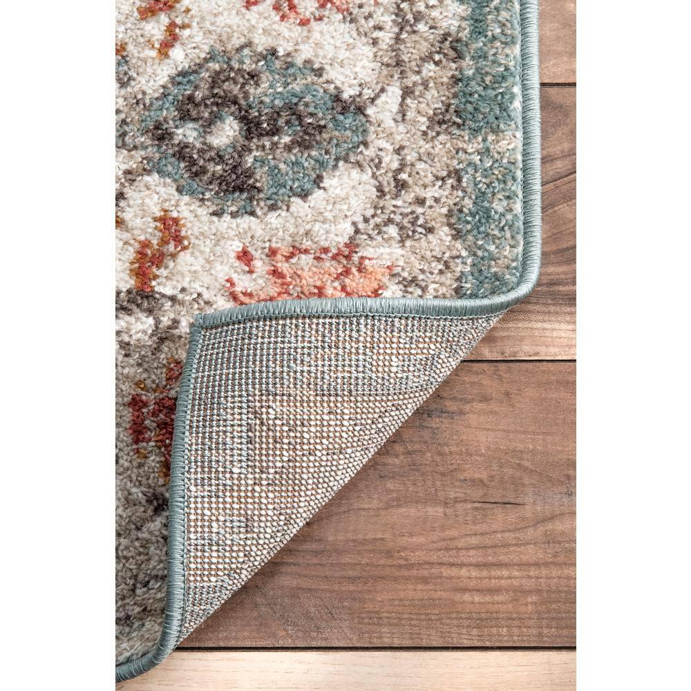 Nuloom Lenore Floral & Paisley 7 Square Indoor Area Rug for Living Room Bedroom Dining Room Kitchen, Beige/Multicolor