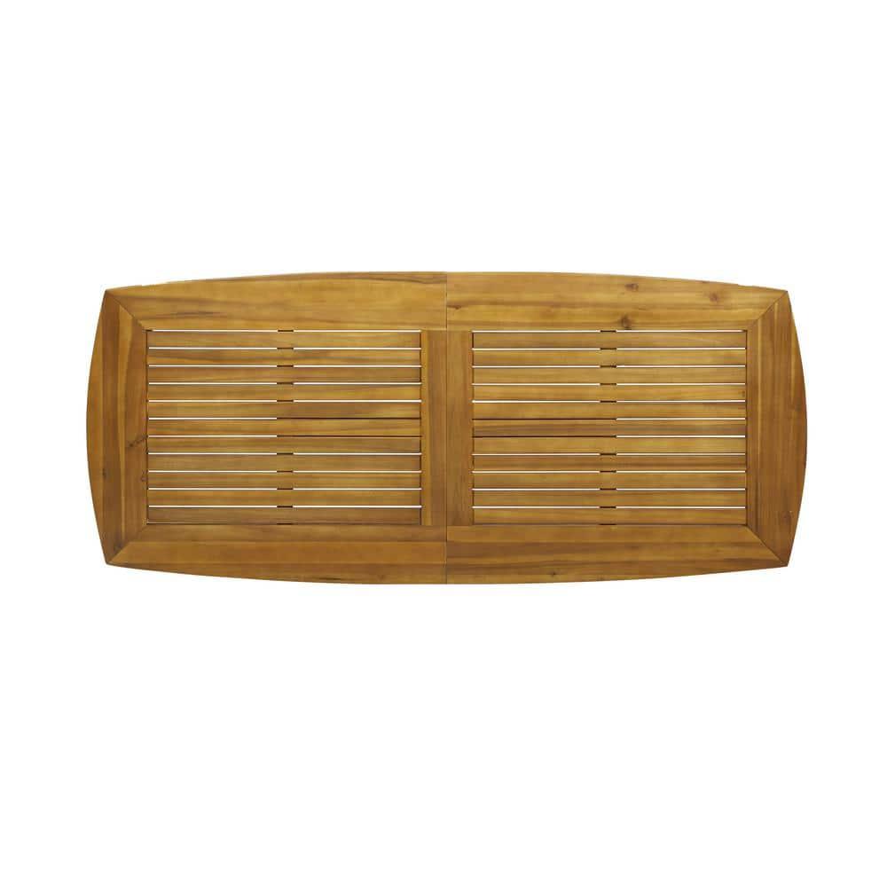 Noble House Artesia 71" Rustic Wooden Patio Dining Table in Teak