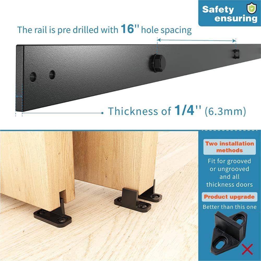 Lazio Steel Double Door Barn Door Hardware Kit Single Bypass