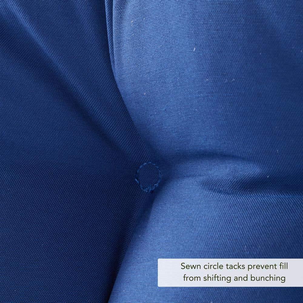 Greendale Home Fashions 15-inch Round Outdoor Marine Blue Bistro Chair Cushions (Set of 2)