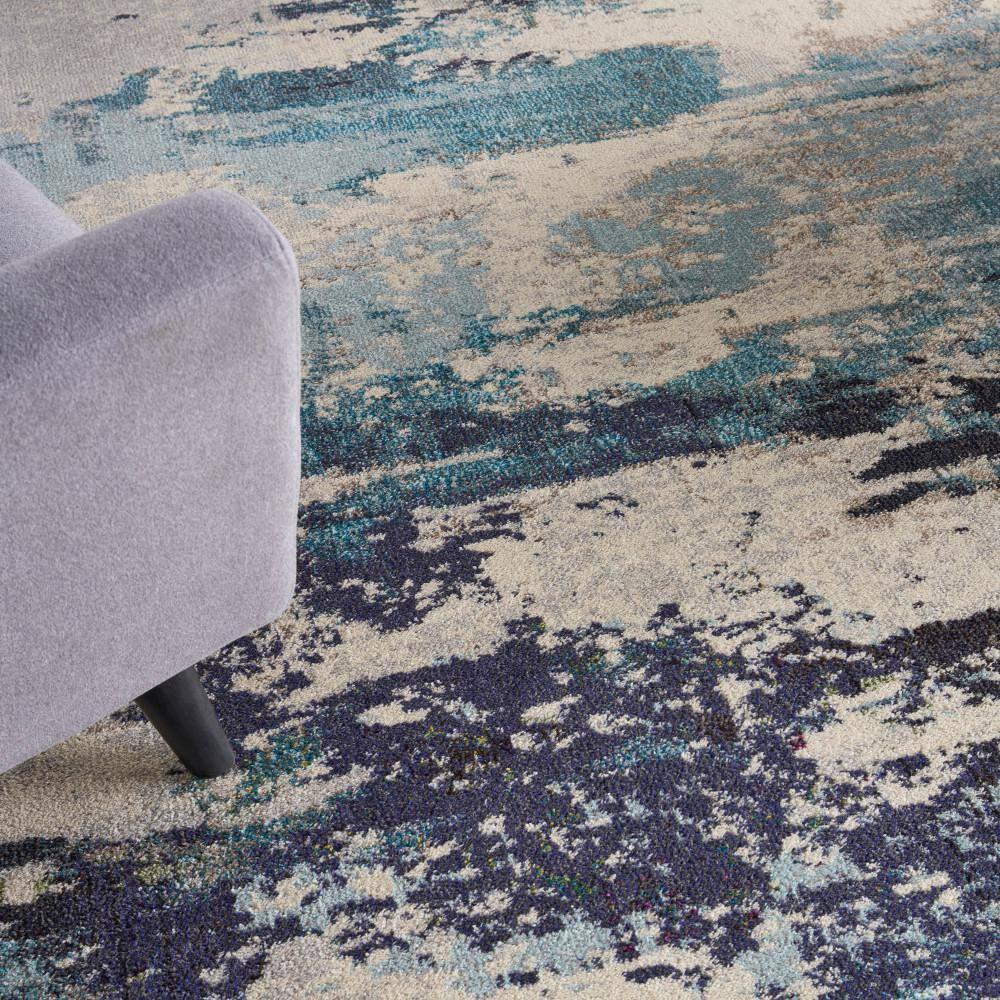 Nourison Celestial CES02 Ivory/Teal Blue Area Rug 7'10" x 10'6"