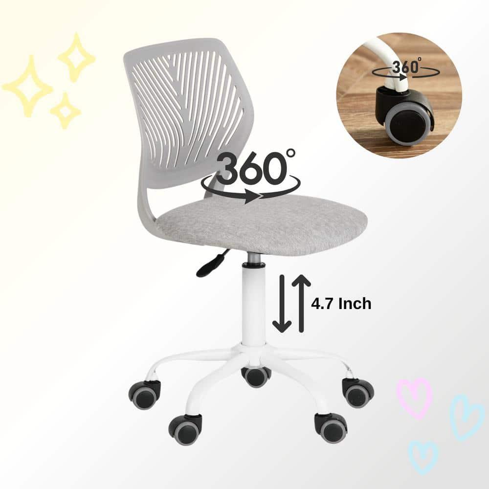 Homycasa Teen Fabric Task  Small Space Mesh Ergonomic Swive Chair-Grey