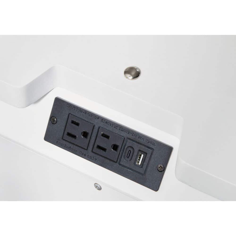 Signature Design by Ashley Chalanna Nightstand with LED Lighting and USB Charging, White