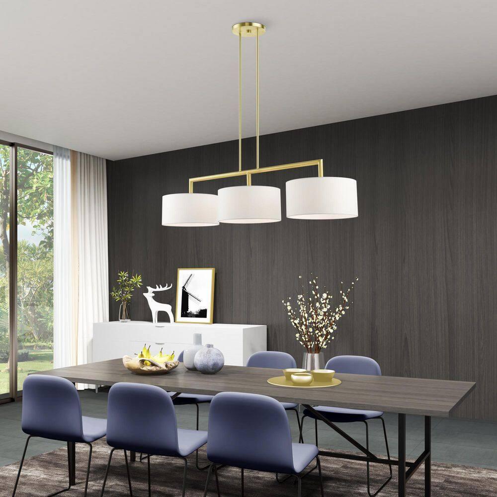 Livex Lighting Meridian 3 - Light Chandelier in  Satin Brass