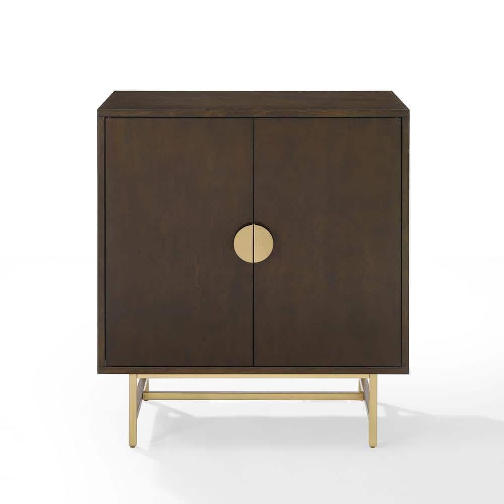 Blair Bar Cabinet Dark Brown/Gold - Crosley