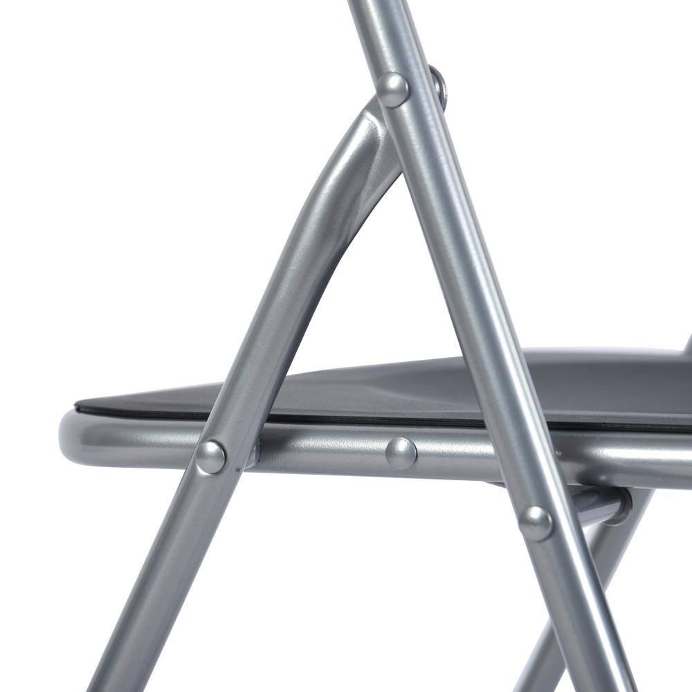 Homylin Steel Frame Folding Chairs Pack of 6, Saving-Space Plastic Seat and Steel Frame for Home Office Waiting Indoor Room Commercial Party Outdoor Events, Black