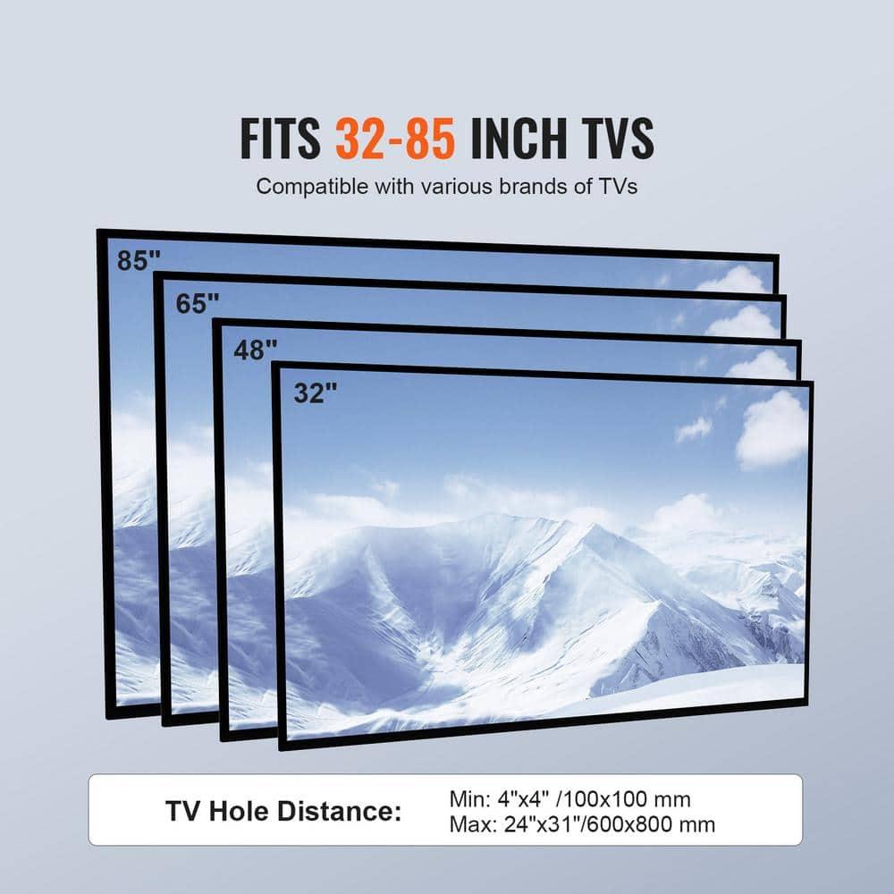 TV Mount Stand, Swivel Tall TV Stand for 32 - 85 in. TVs Height Adjustable with Tempered Glass Base for Bedroom, Study