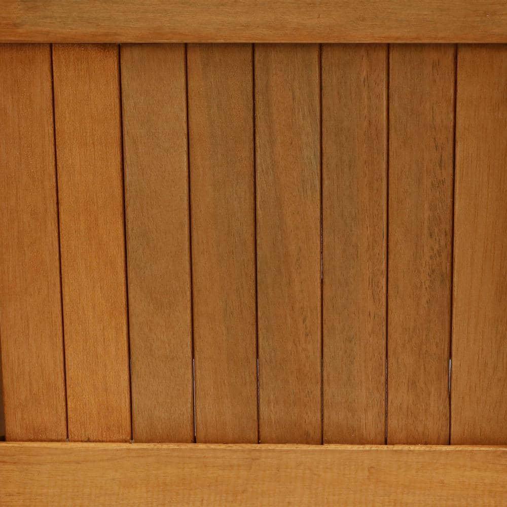 Sunnydaze Outside Meranti Wood Outdoor Planter Box with Teak Oil Finish for Garden, Porch and Patio - 16" Square