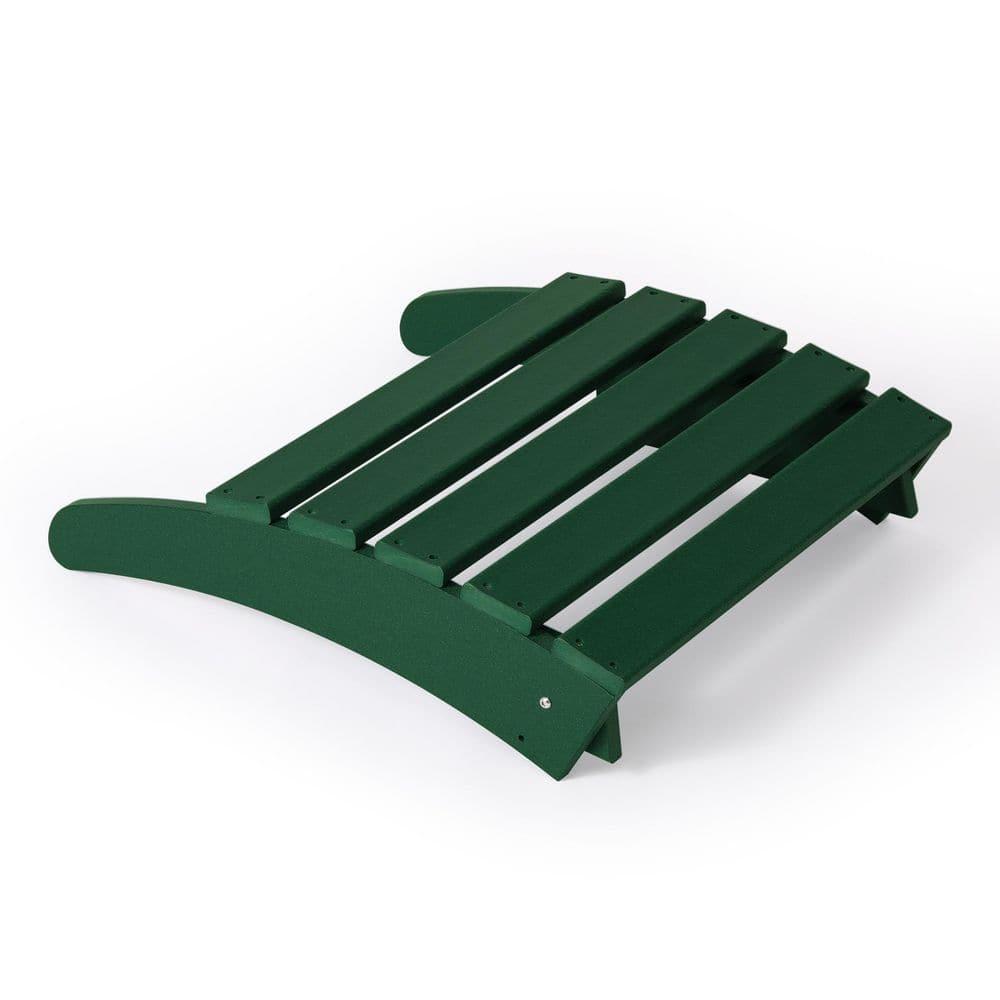 Polytrends  Laguna Hdpe All Weather Outdoor Patio Foldable Ottoman Dark Green
