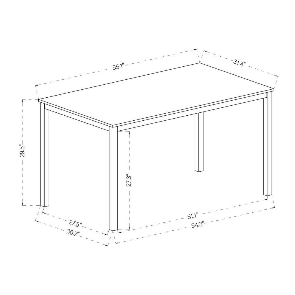 Homycasa 55 IN Dining Table Wood Top in Marble White Gold Legs