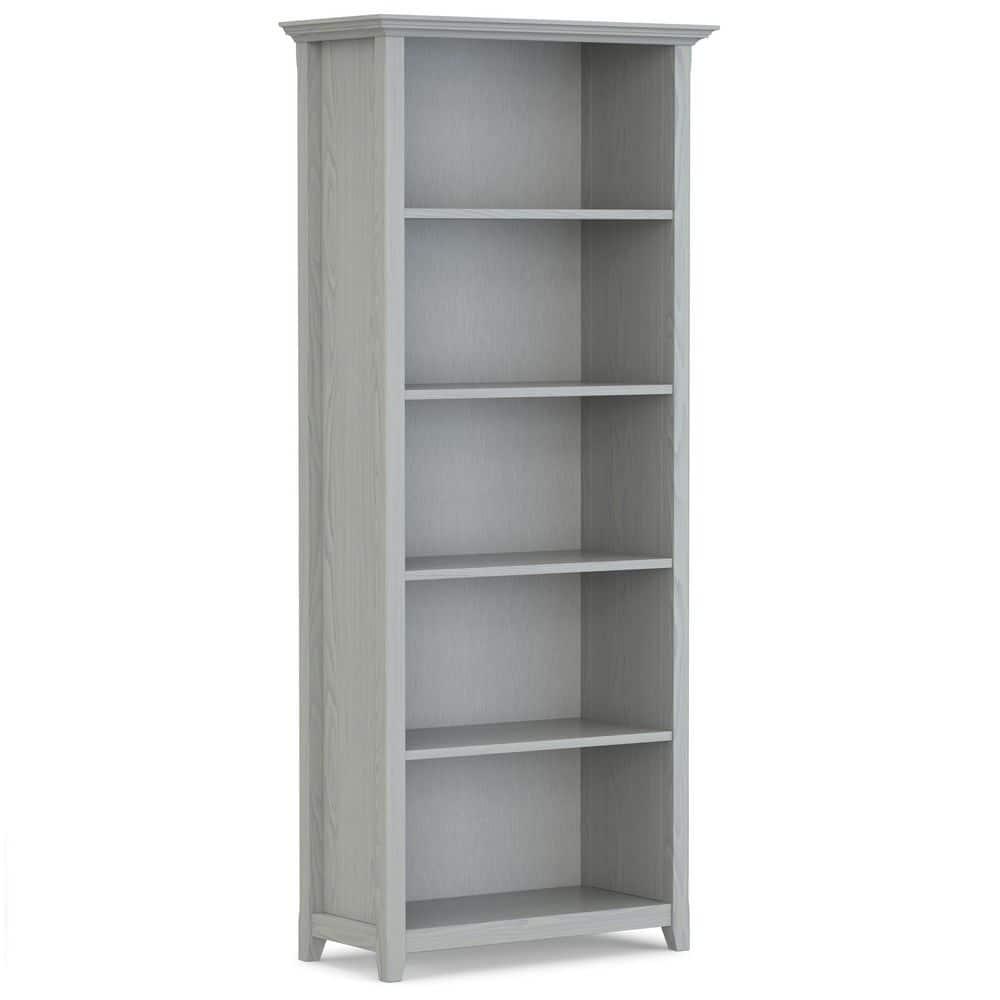 Simpli Home Amherst 30"W Solid Wood 5 Shelf Bookcase with Adjustable Shelves