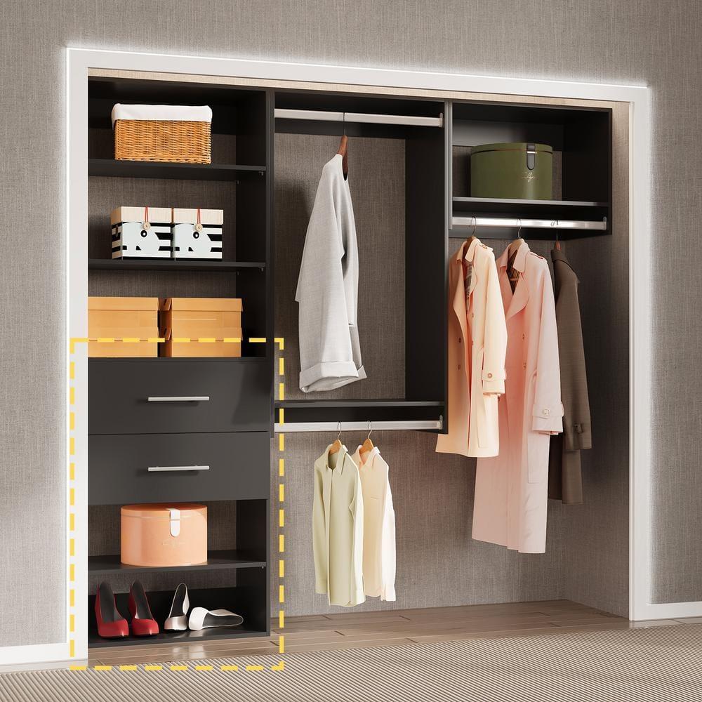 HOMEIBRO 2 Drawer Short Tower Closet Unit Closet System