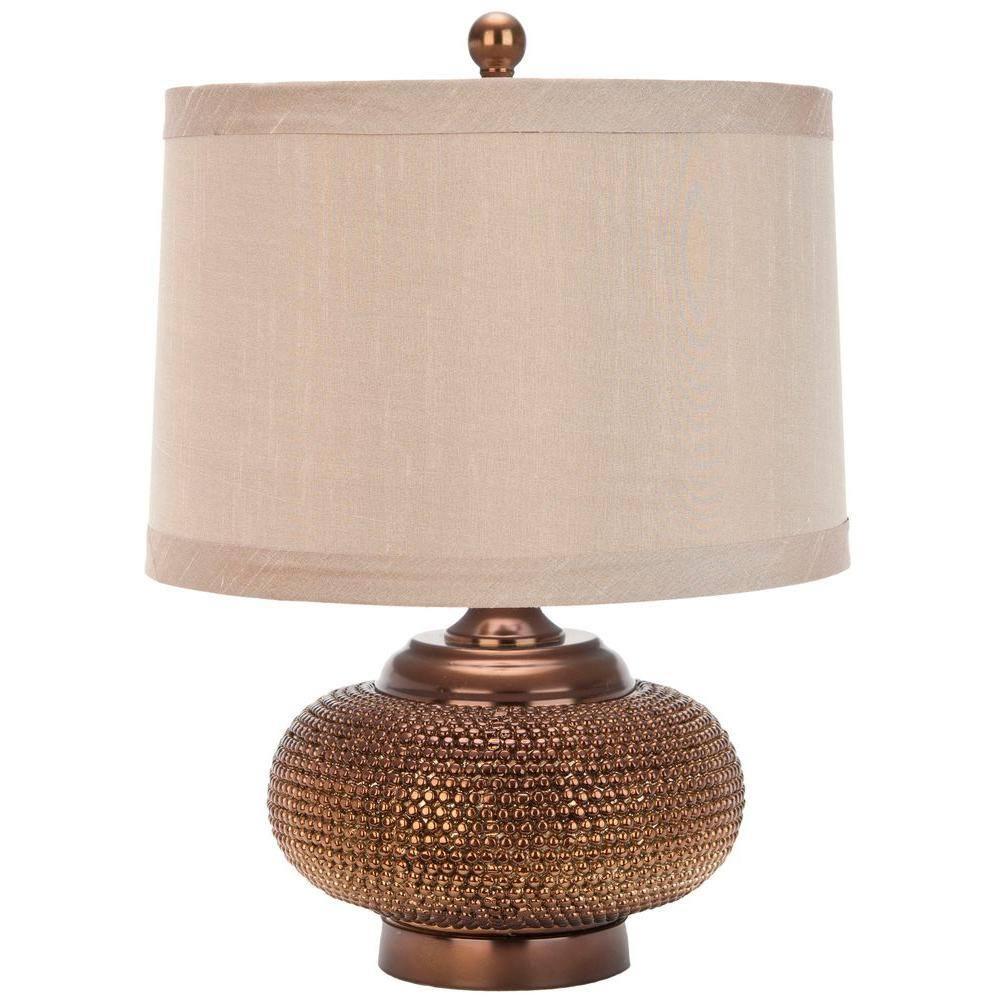 SAFAVIEH Alexis 19 in. H Gold Bead Table Lamp, Copper