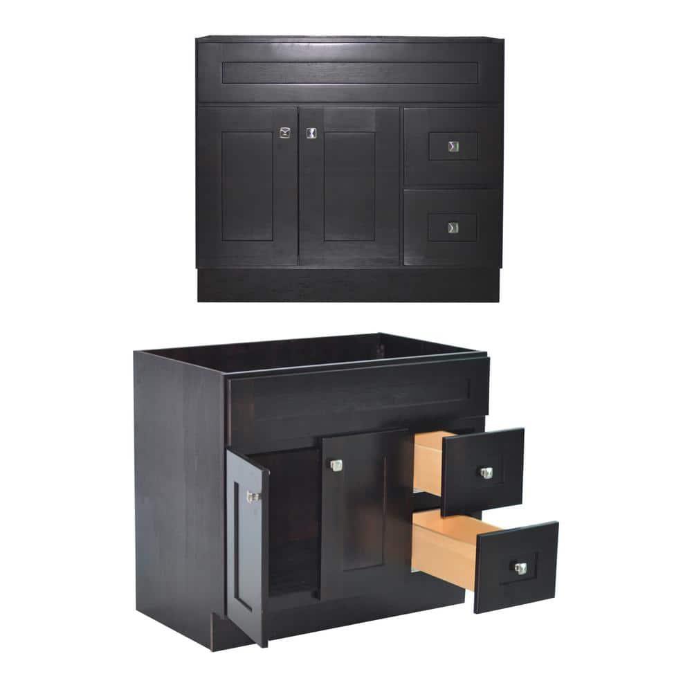 Design House Brookings 36 Inch Bathroom Vanity, Ready to Assemble, Solid Wood, Sherwin Williams – Design House, 587097