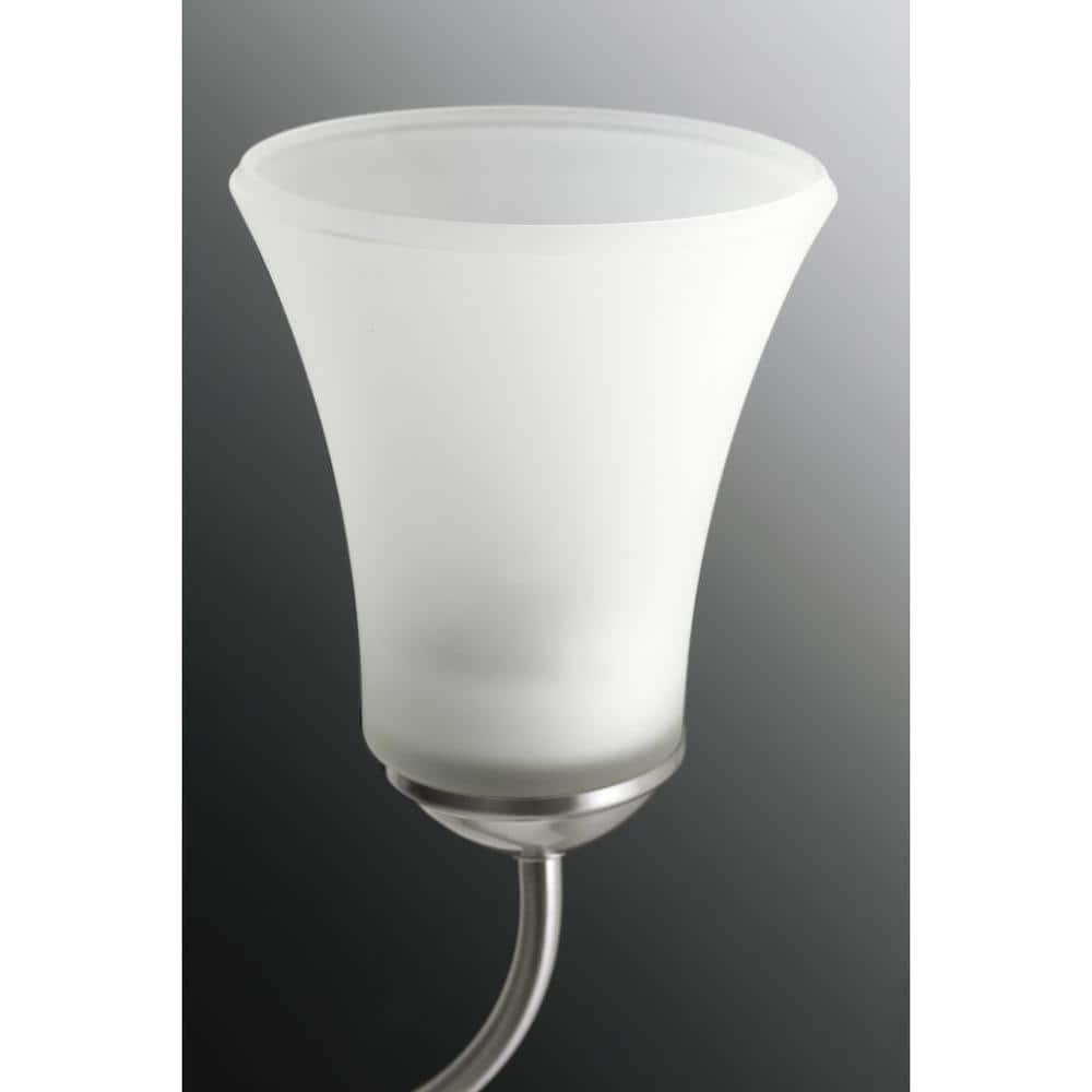 Progress Lighting, Classic Collection, 5-Light Chandelier, Brushed Nickel, Etched Glass Shades