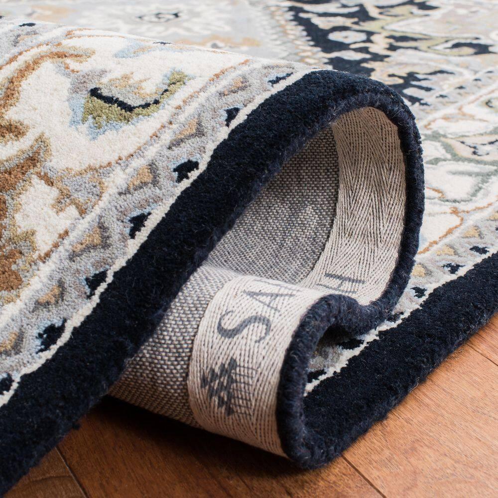 Heritage HG625 Handmade Area Rug - 5'x8' - Grey/Navy - Safavieh