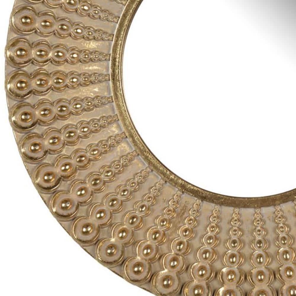 A&B Home Round Wall Mirror 19" Gold Circle Wall Mounted Mirror for Bathroom Bedroom Living Room Washroom