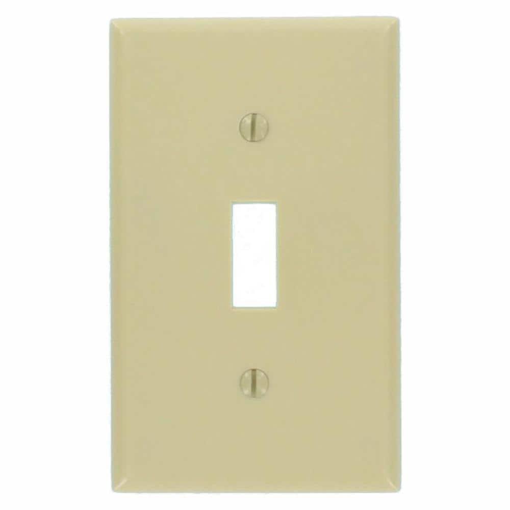 Leviton M25-86001-IMP Single Gang Ivory Single Toggle Wallplate 10 Pack